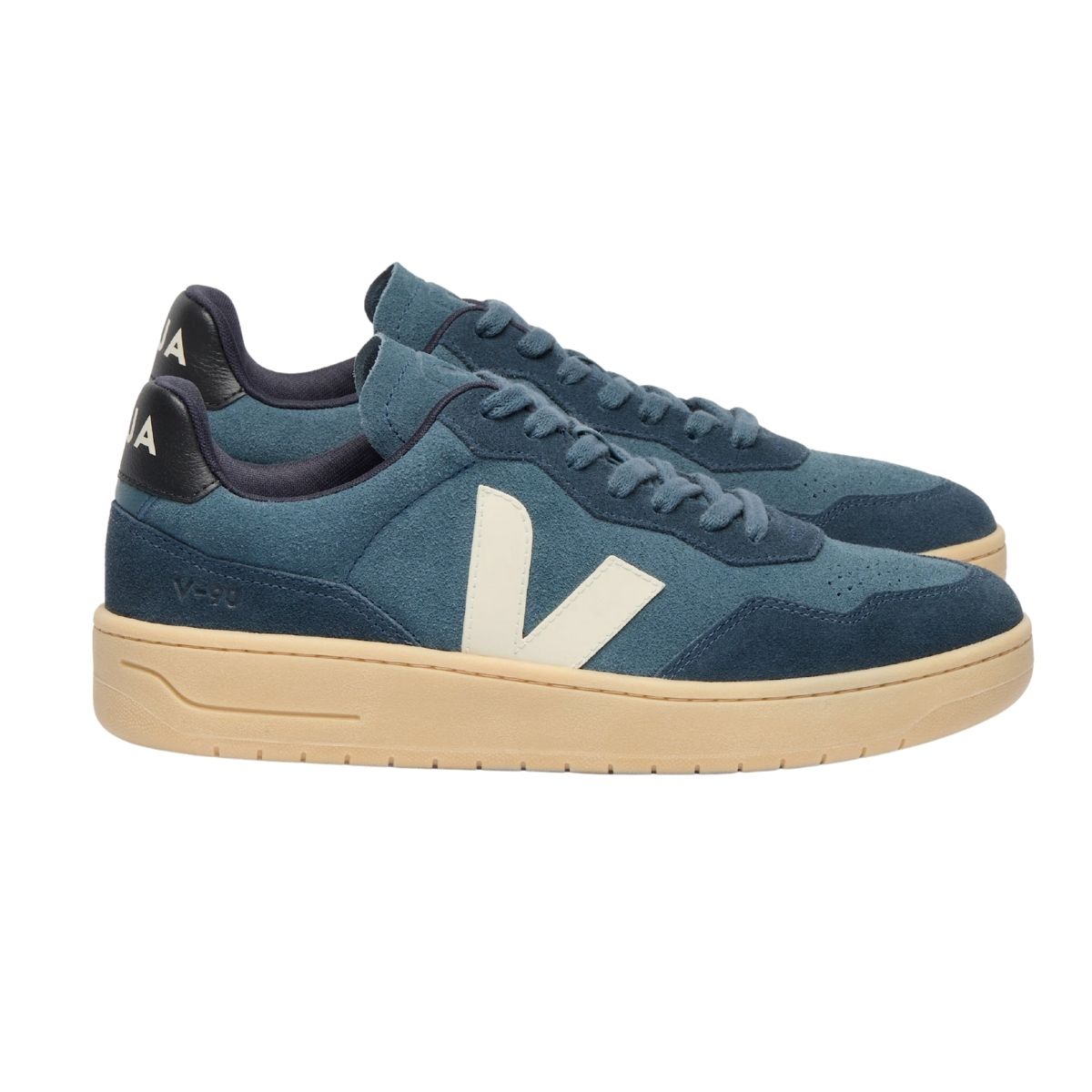 Veja Mens V-90 Suede Bleu Fonce | California_pierre