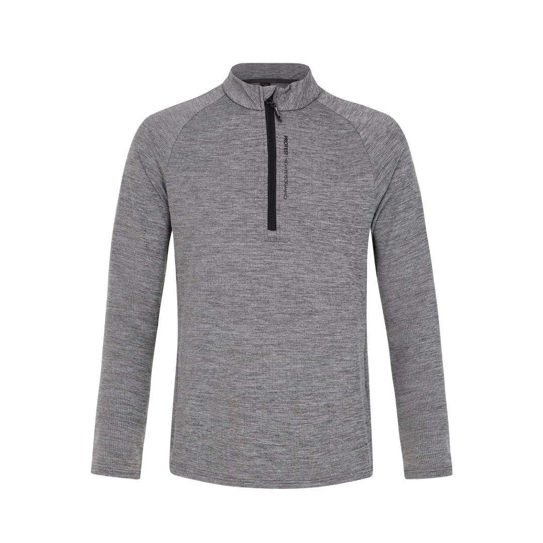 Protest Men’s Prthenry 1/4 Zip Active Top Gris Fonce