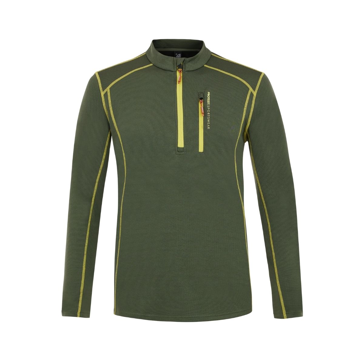 Protest Mens Prtkurano 1/4 Zip Top Vert Fonce |