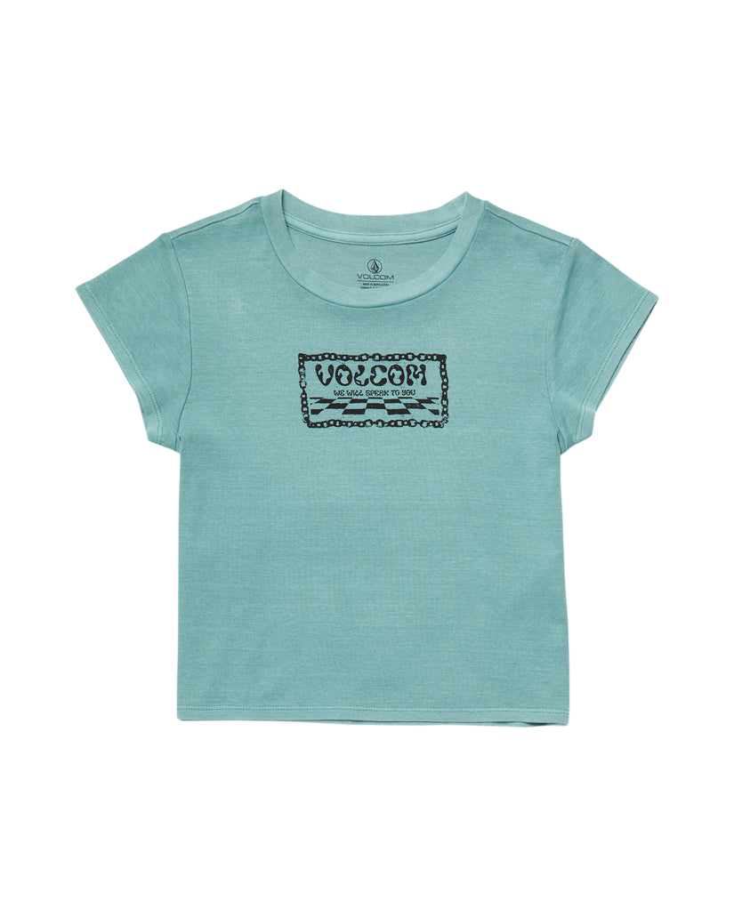 Volcom Womens Fa F Rygalski Baby Tee Turquoise
