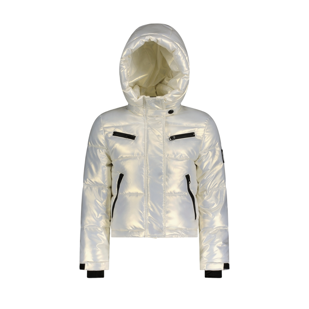 Superrebel Girls Spicy Metallic Hooded Ski Jacket Wit