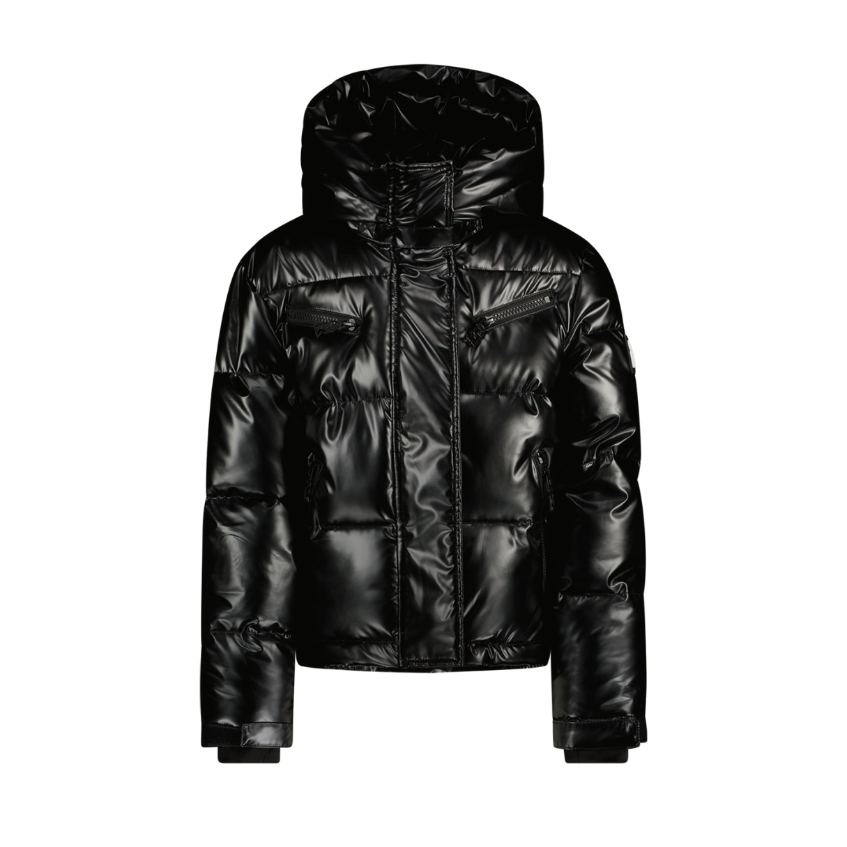 Superrebel Girls Spicy Metallic Hooded Ski Jacket Zwart