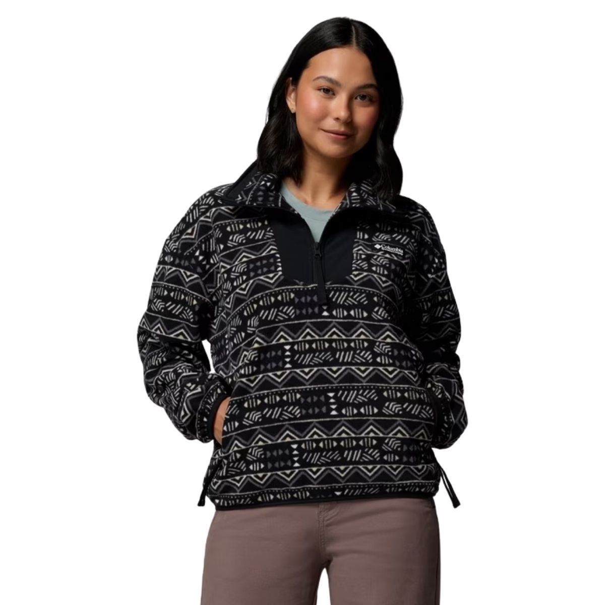 Columbia Womens Sequoia Grove Printed Half Zip Zwart