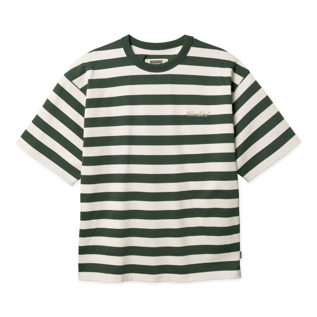 Woodbird Mens WBBeam Stripe Tee Vert |