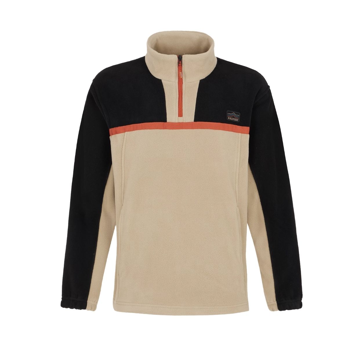 Protest Mens Prtglitne 1/4 Zip Top Beige