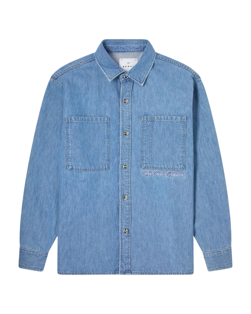 Edwin Europe Big-DNM Mens Shirt LS Blauw