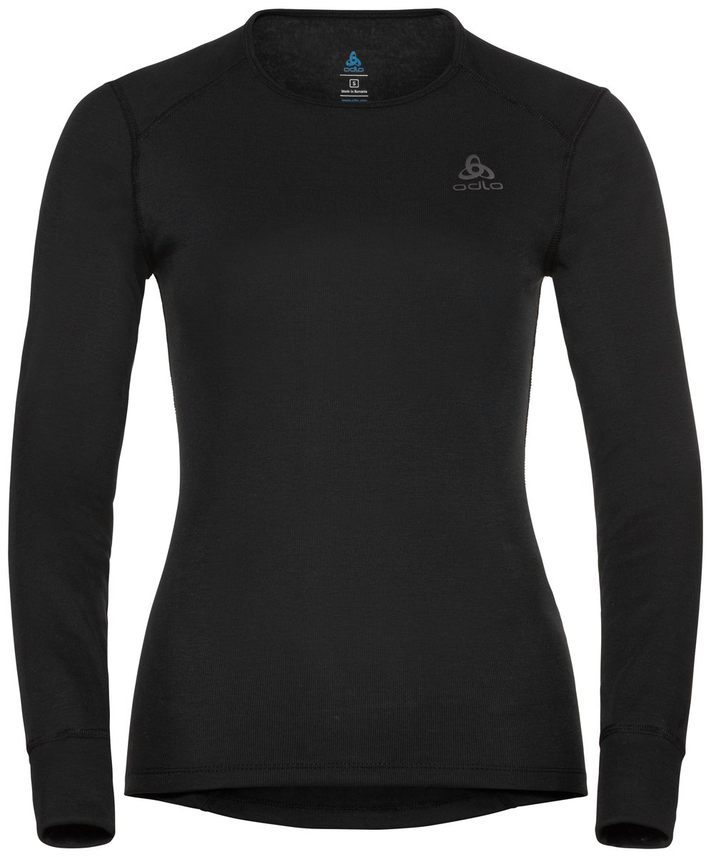 Odlo Womens BL Top Crew Neck L/S Active Warm Zwart