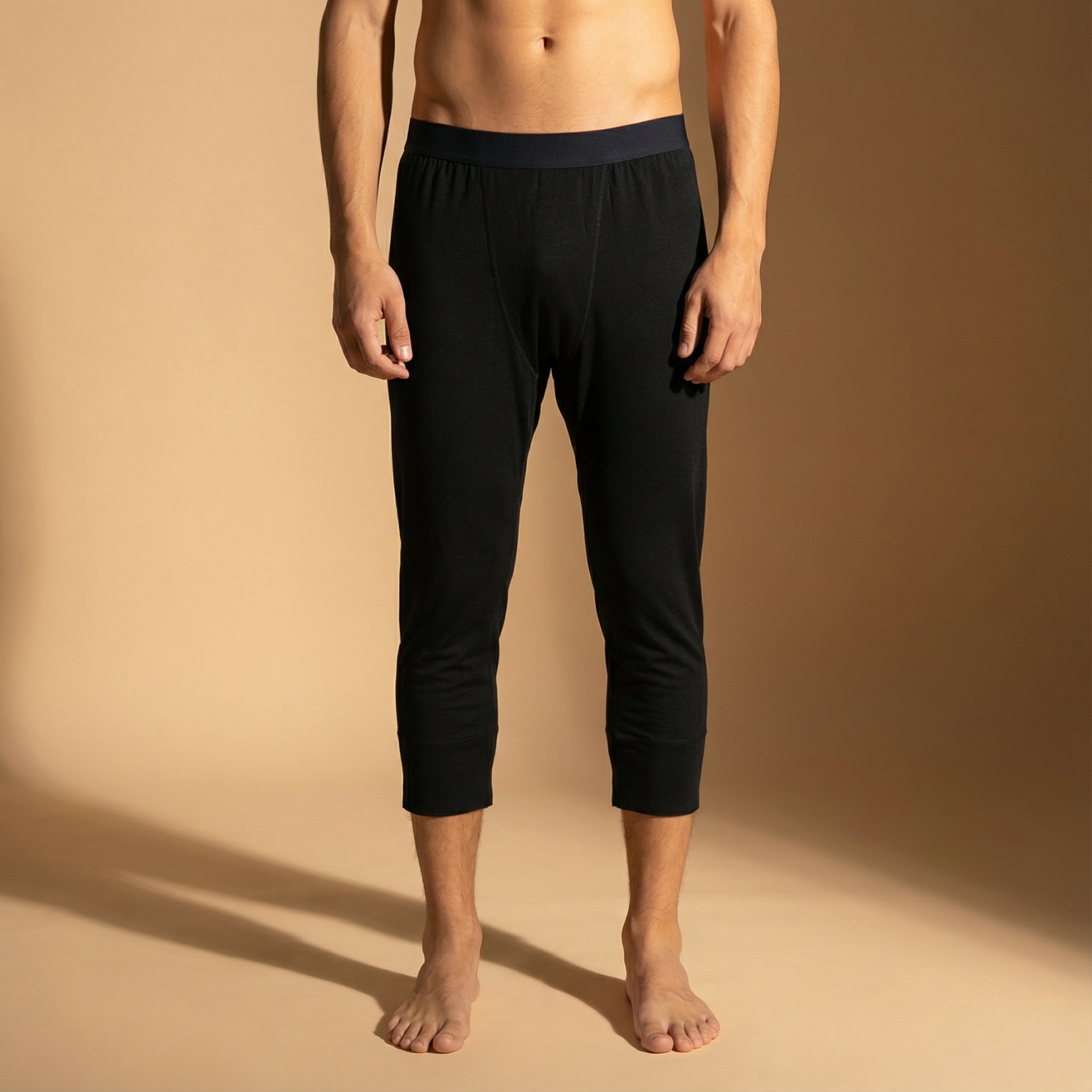 Lynce Mens Premium Merino 3/4 Pant Zwart