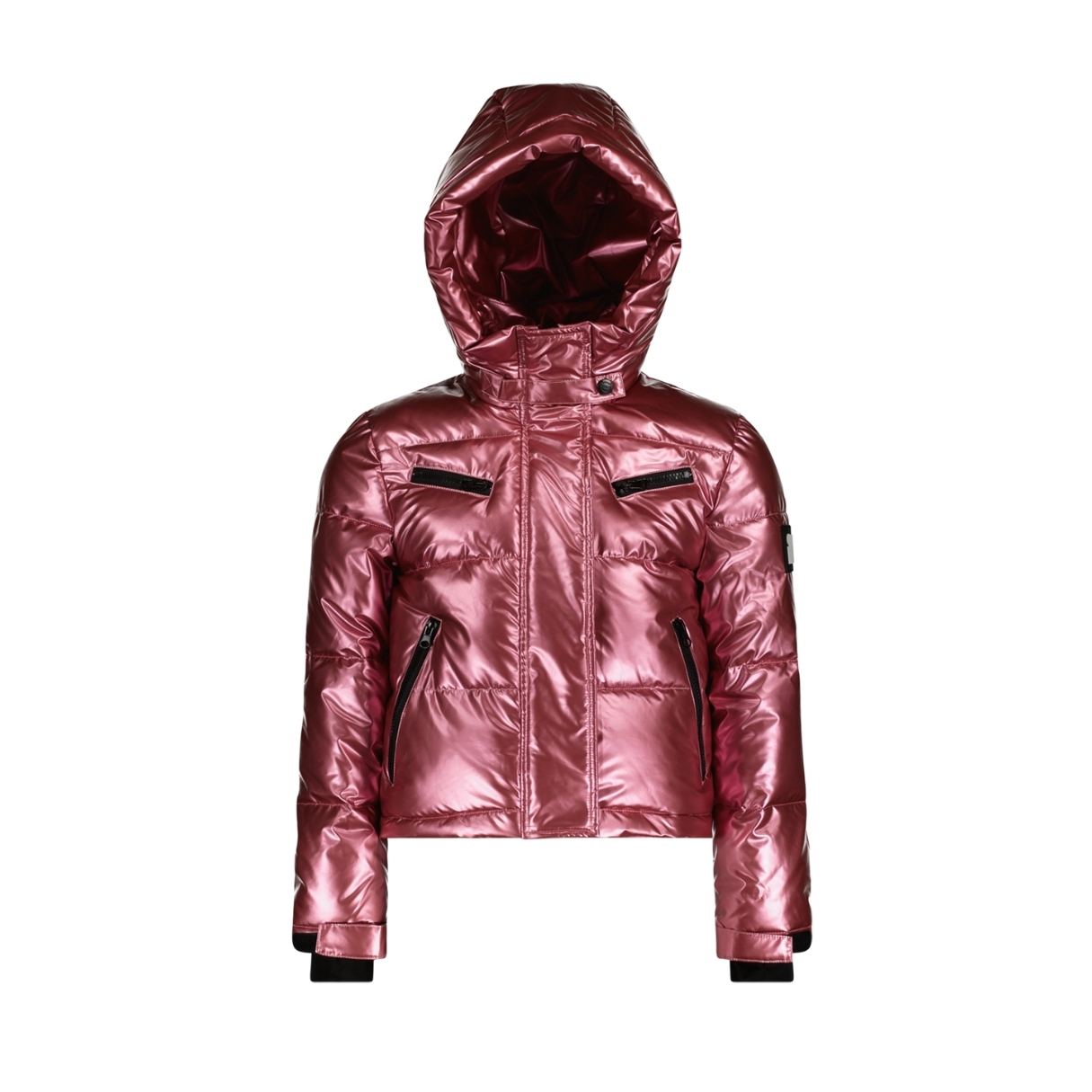 Superrebel Girls Spicy Metallic Hooded Ski Jacket Roze