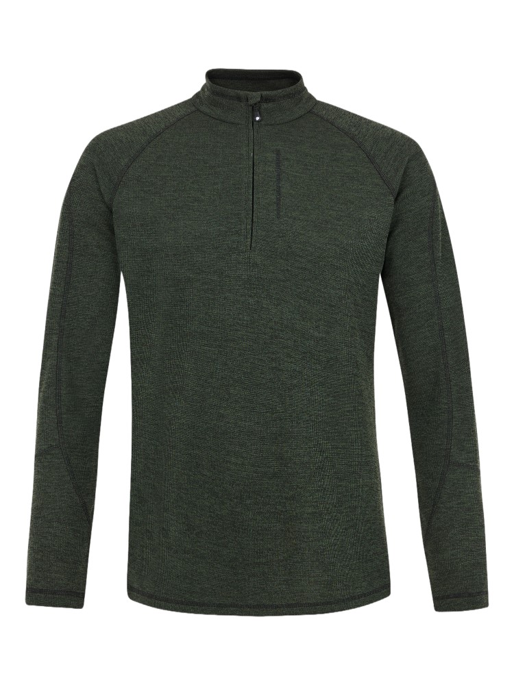 Protest Mens Prtlouisiana 1/4 Zip Top Vert Fonce |