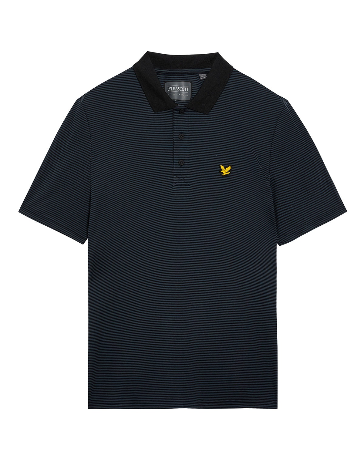 LYLE Mens Golf Microstripe Polo Bleu Fonce | W315_dark_navy_jet_black
