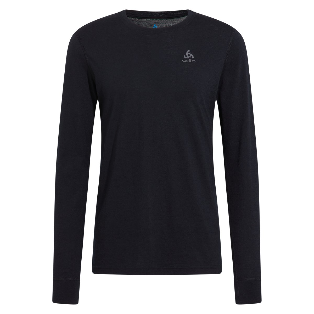Odlo Mens BL Top Crew Neck L/S Merino 200 Zwart