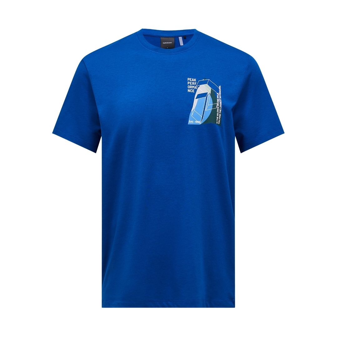 Peak Performance Mens Explore Graphic Tee Blauw
