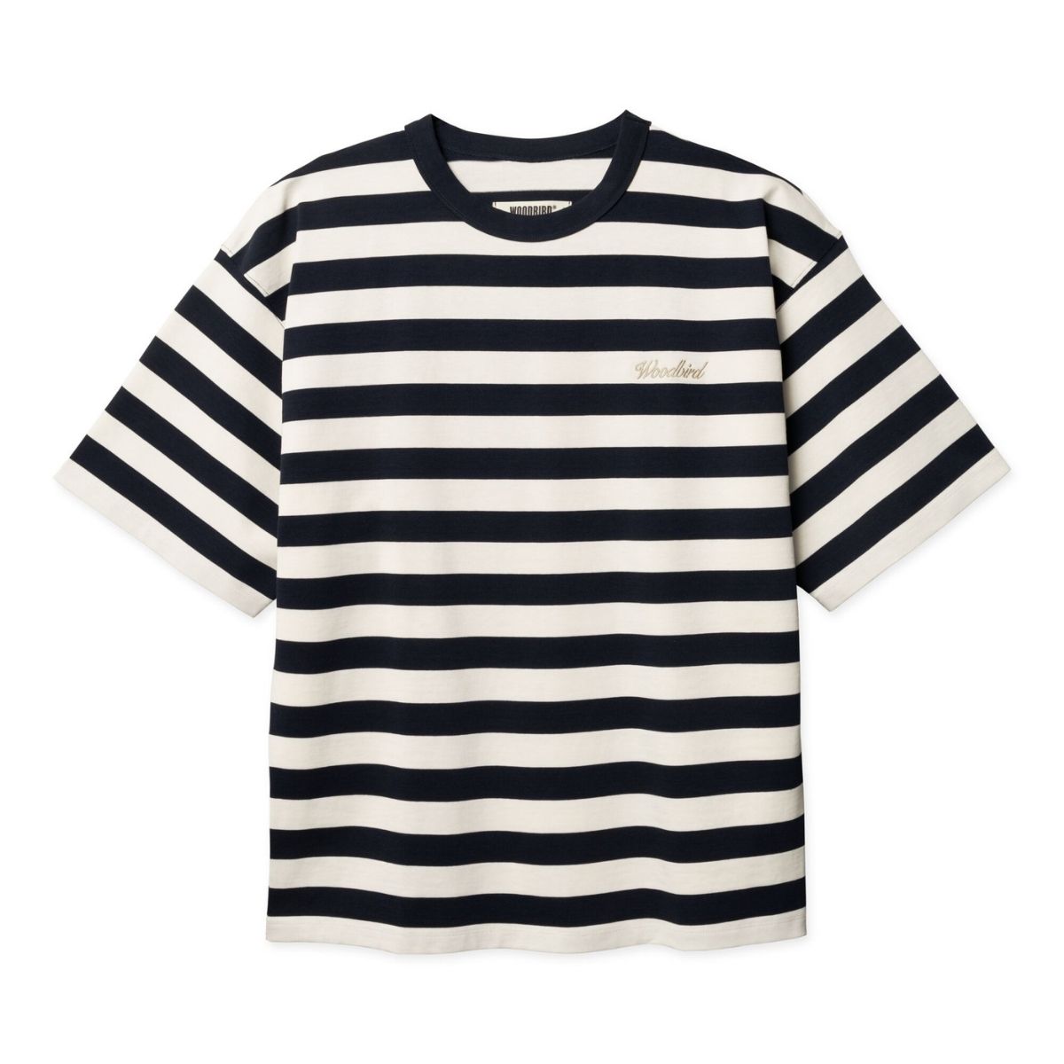 Woodbird Mens WBBeam Stripe Tee Marineblauw