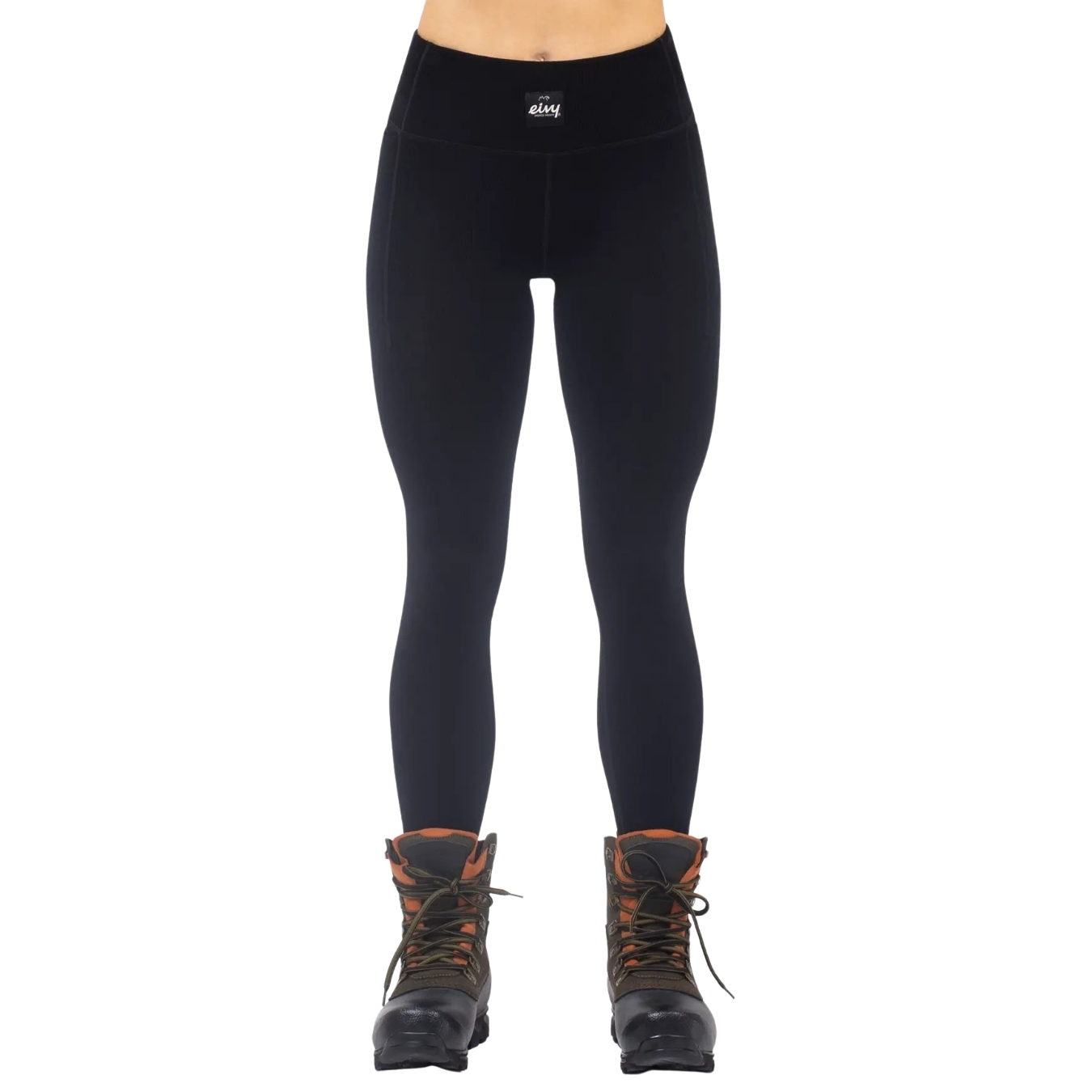 Eivy Womens Pocket Merino Wool Rib Tights Zwart