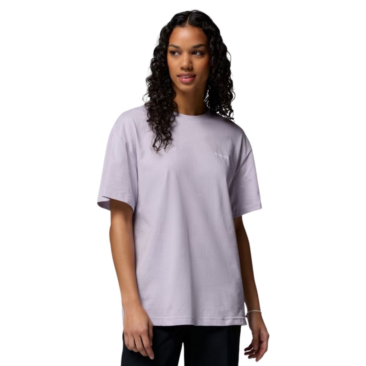 Columbia Womens Rolling Bend Graphic Oversized Tee Lilas | 553 Lavender Pearl, Floral Groove