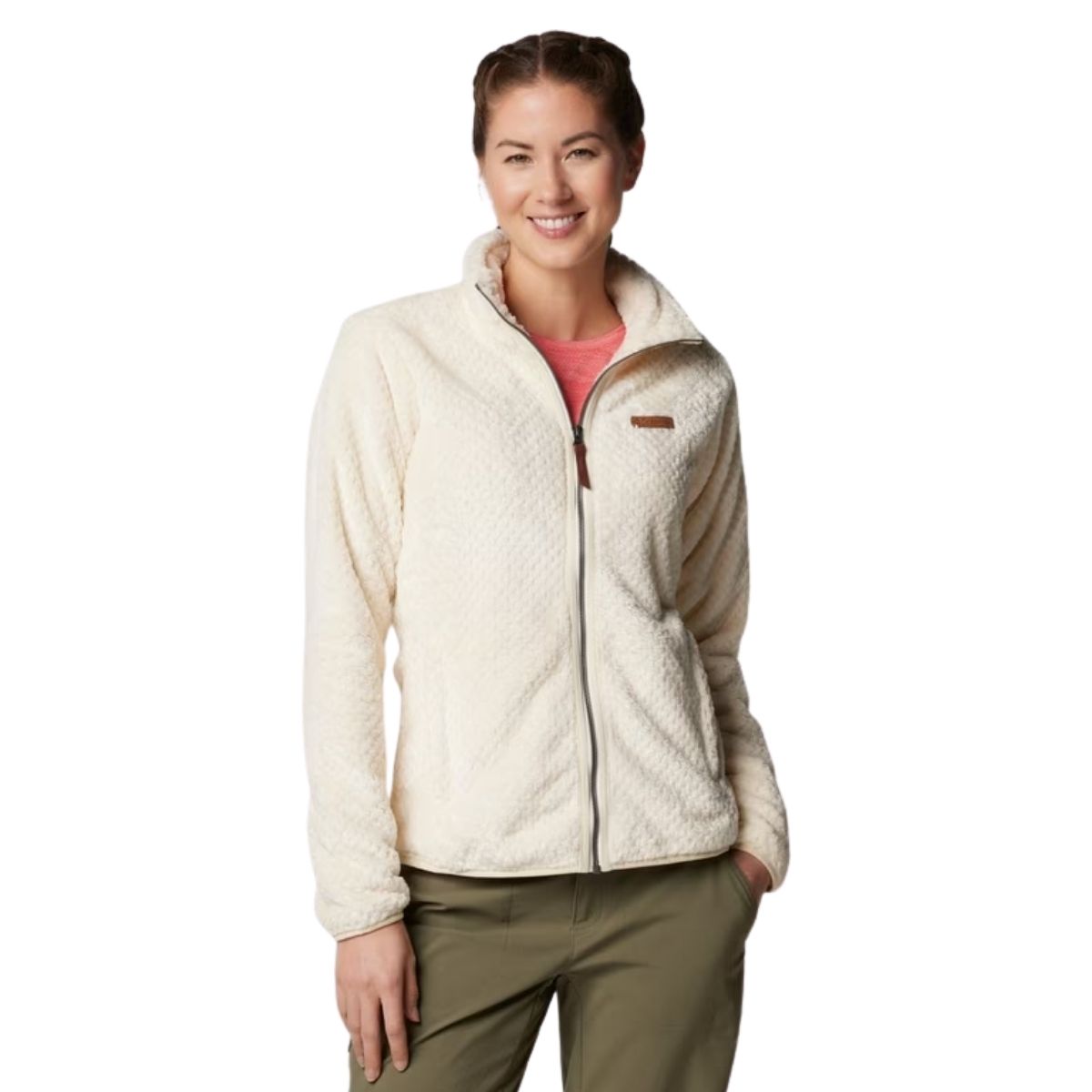 Columbia Womens Fire Side II Sherpa FZ Ecru | 191 Chalk