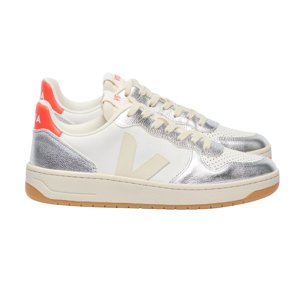 Veja Womens V-10 Prime Blanc | White_pierre_silver