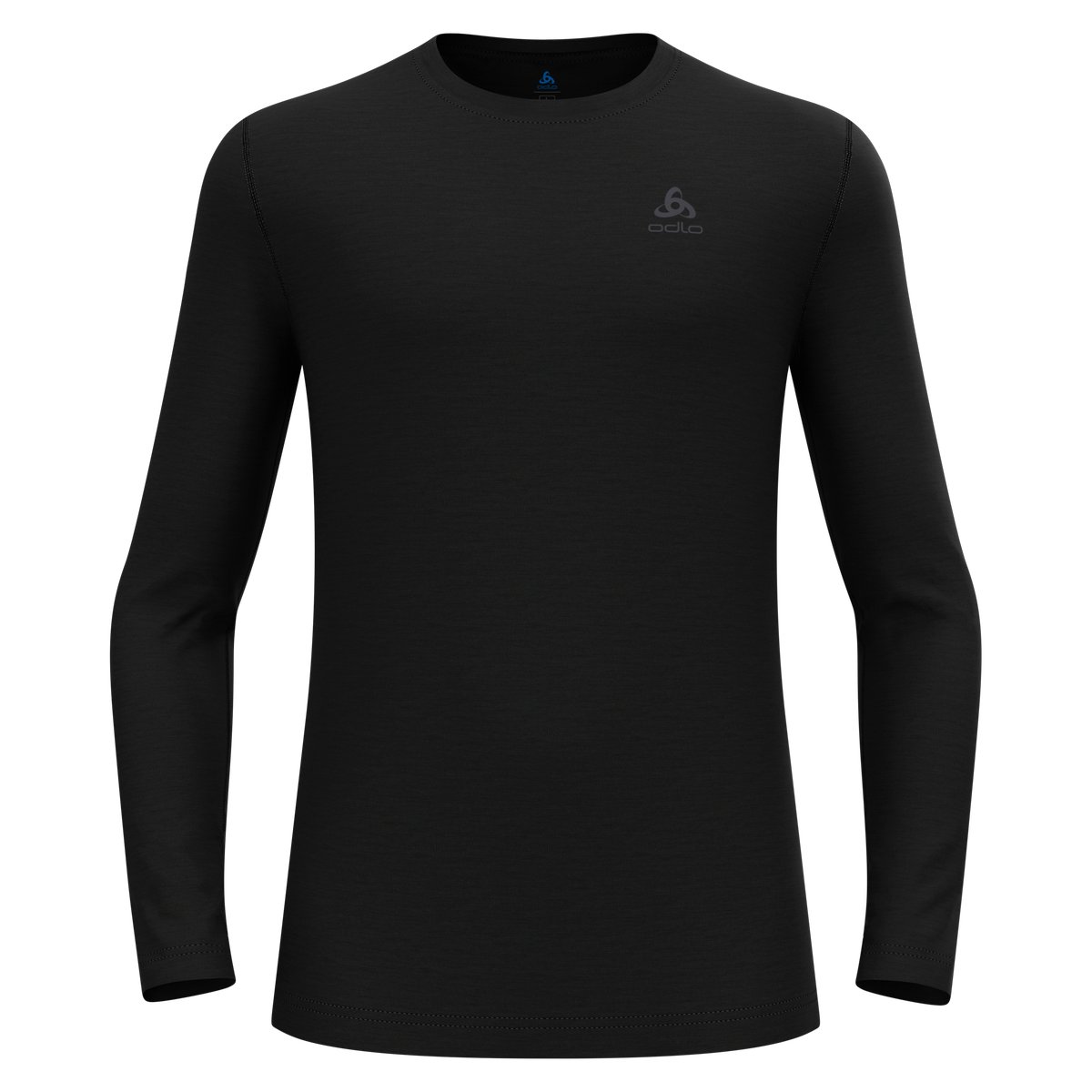 Odlo Mens BL Top Crew Neck L/S Merino 160 Zwart