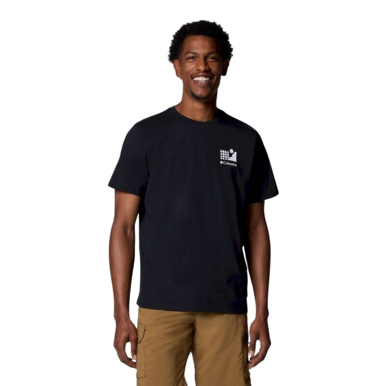 Columbia Mens Explorers Canyon Back SS Tee Zwart