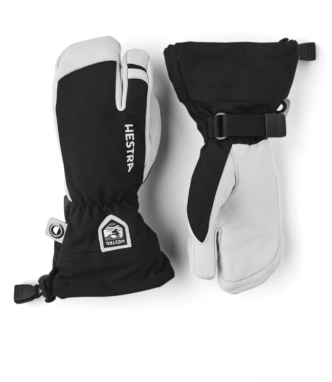 Hestra Army Leather Heli Ski Jr 3-finger Zwart