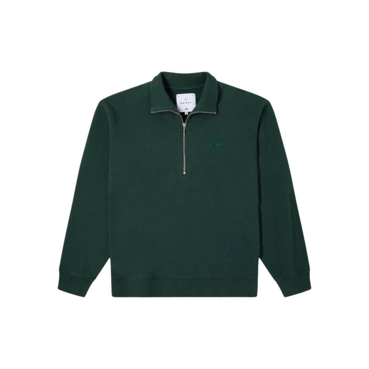 Edwin Europe Mens Koji Half Zip Sweat Groen