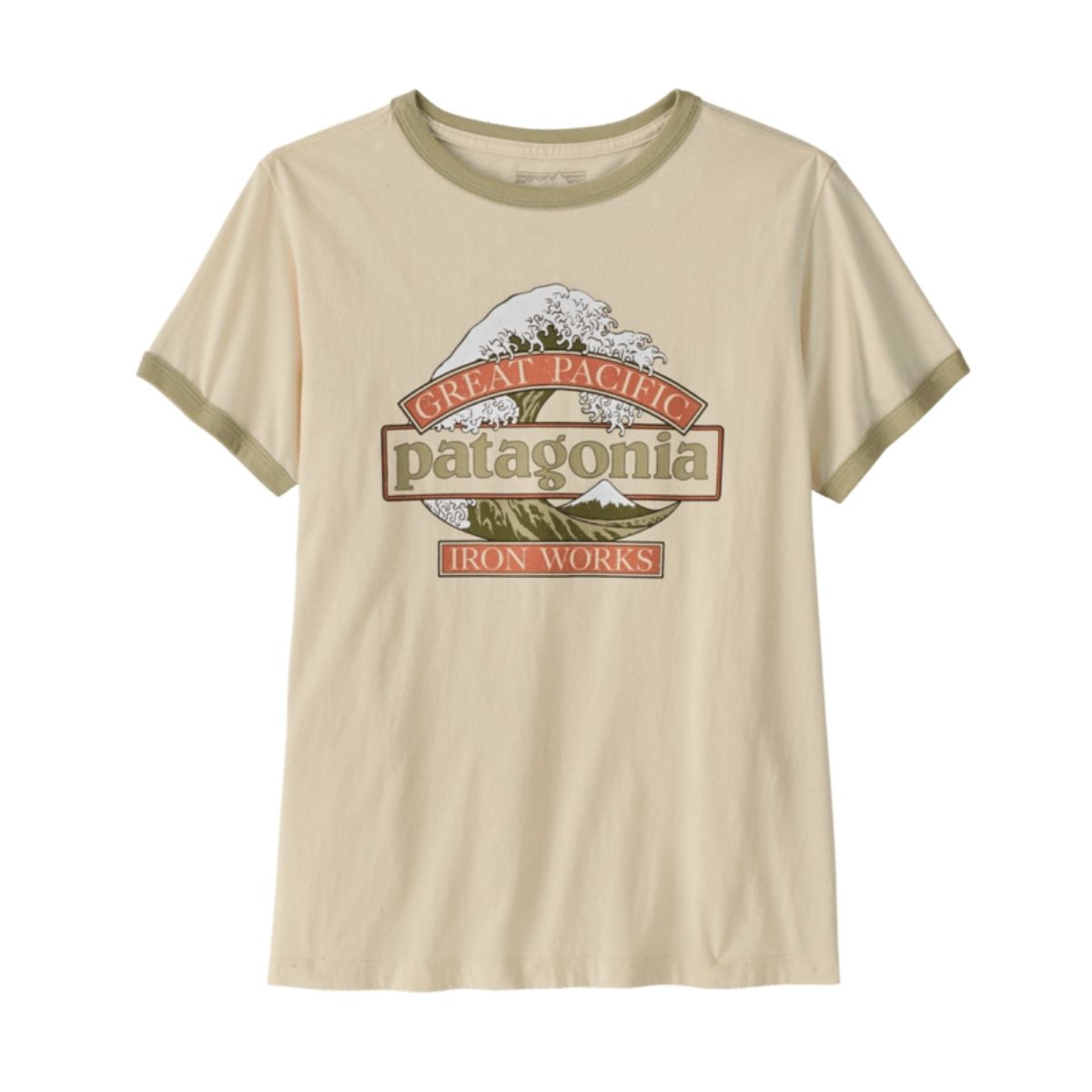 Patagonia Womens Great Waves Ringer Tee Ecru | Undyed Natural