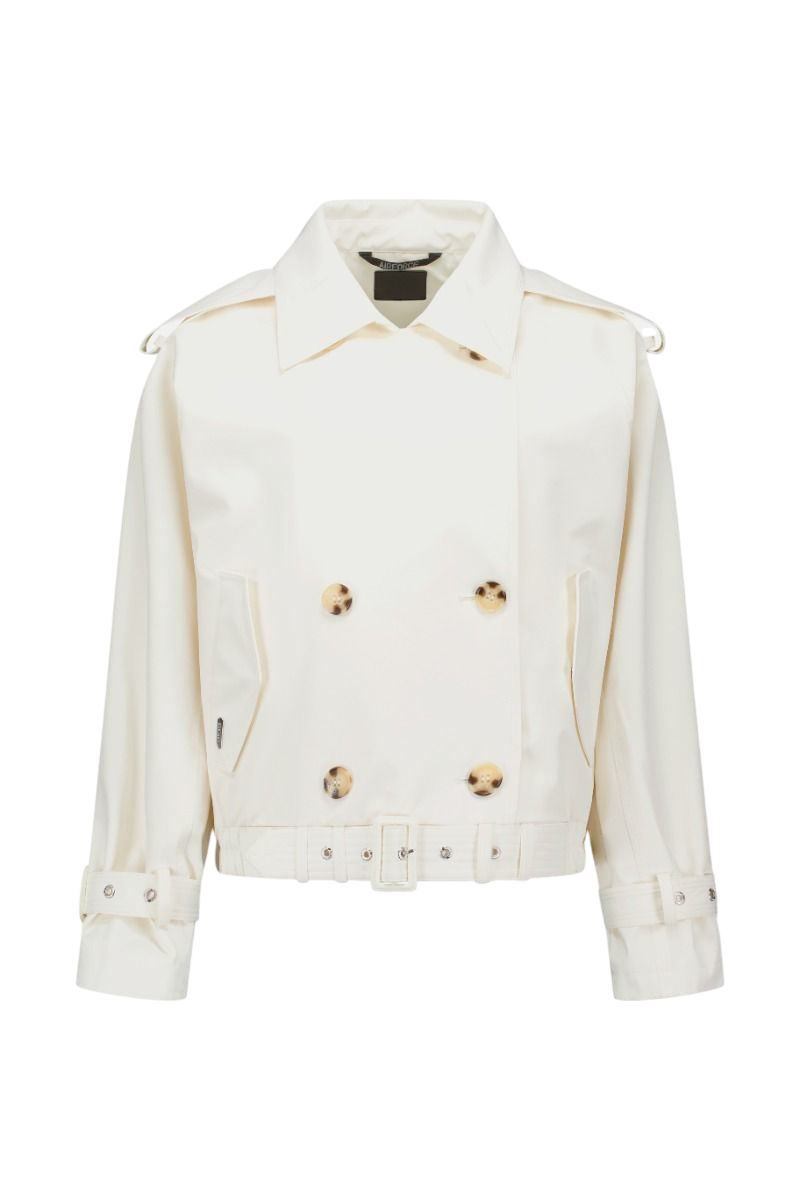 Airforce Womens Cropped Trenchcoat Blanc | 108_ivory_frost
